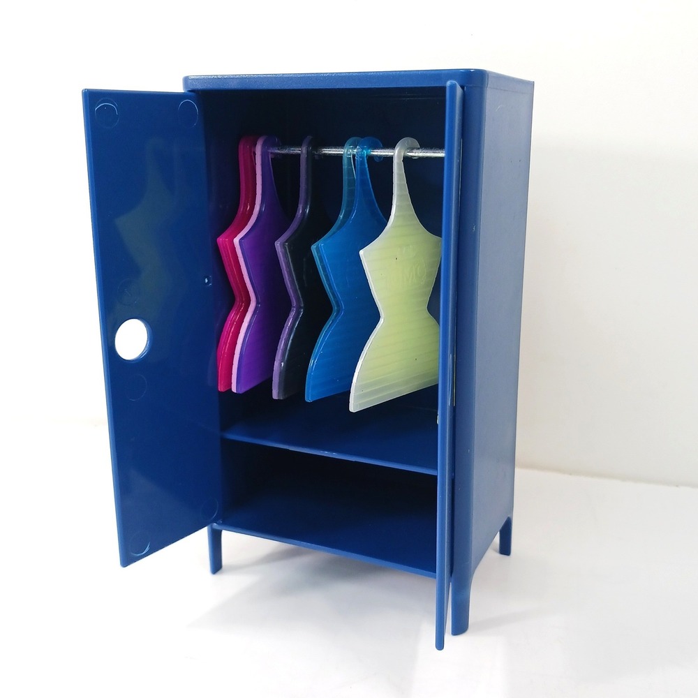 LOL Surprise OMG Doll Blue Wardrobe Locker Storage with 10 Colorful Hangers